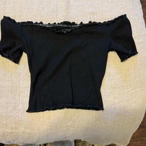 Reformation cropped off the shoulder top